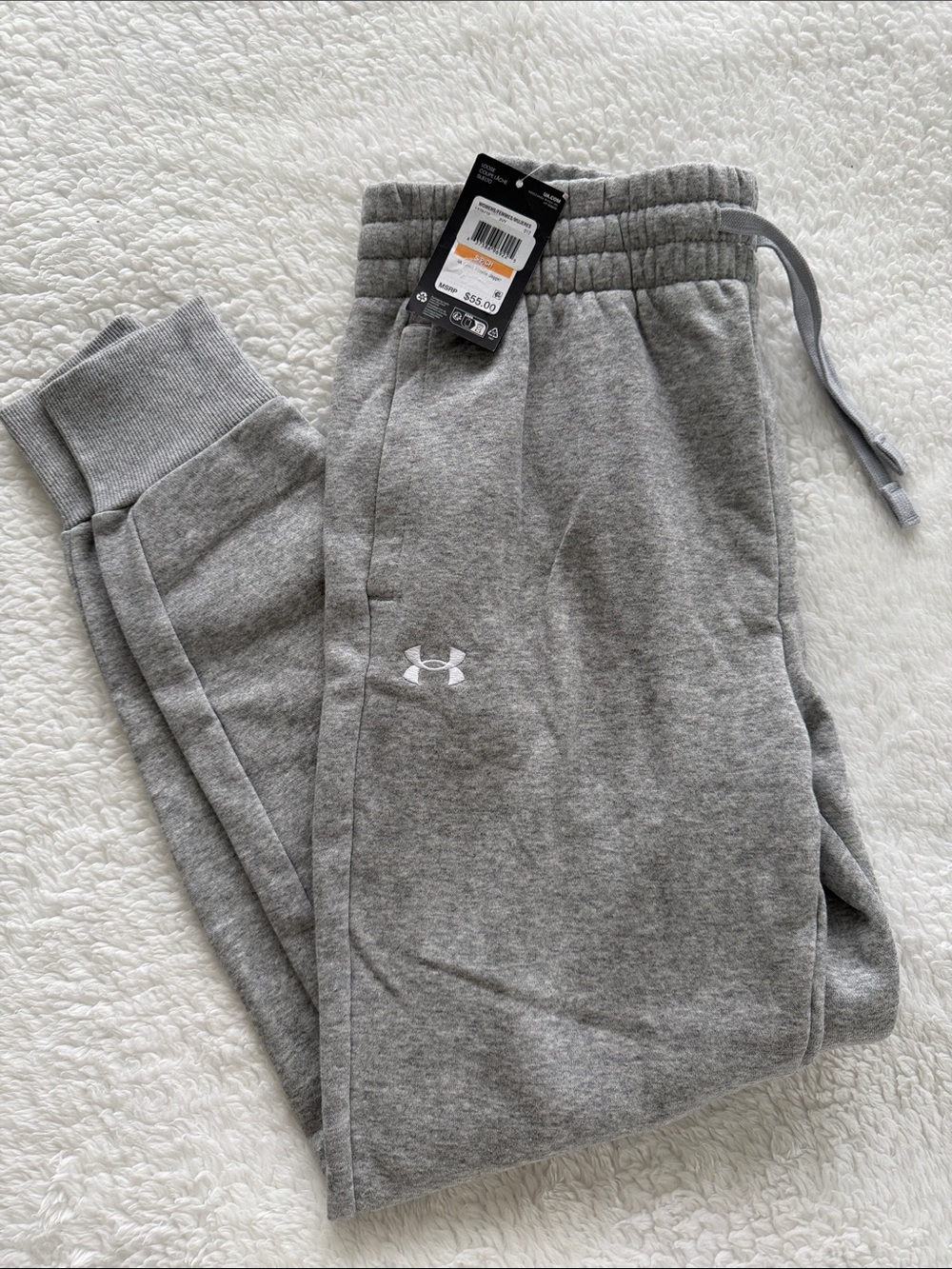 Under Armour Women’s small Gray Logo Jogger Sweatpants with White Logo